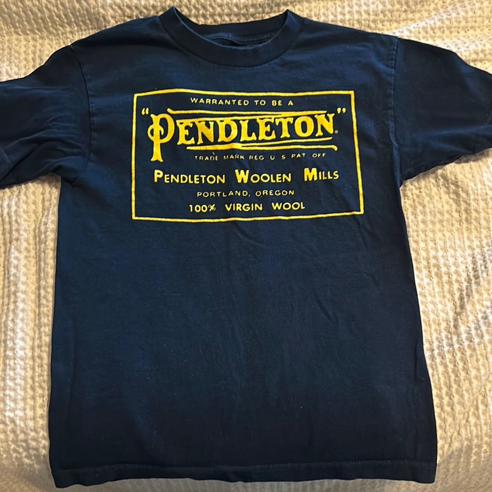 Great Used Navy Pendleton w/Yellow Logo T-Shirt